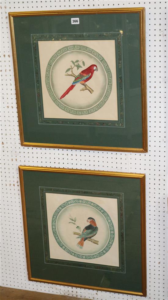 A pair of watercolour plate designs